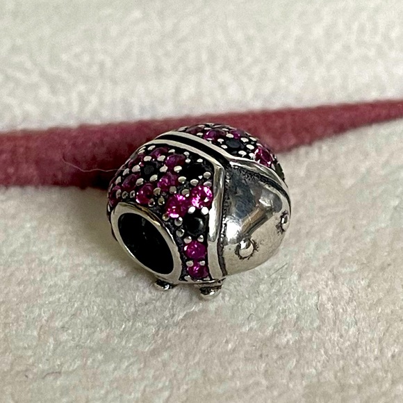 Pandora Sterling Silver Ladybug Animal with Red & Black CZ - 791484CFR Charm